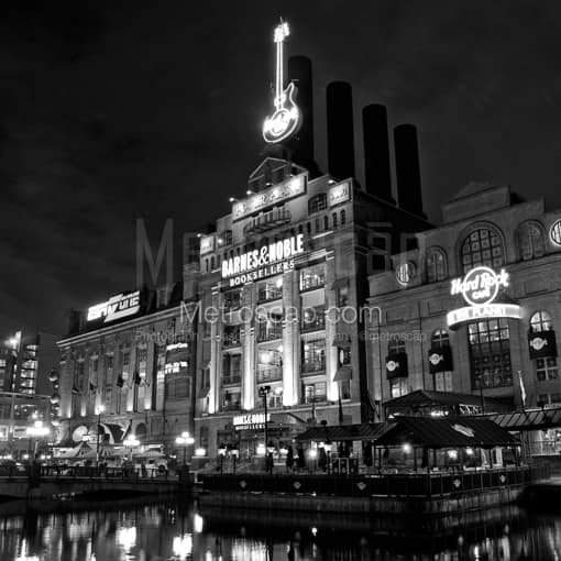 Matte Black MDF Framed Black and White Baltimore Photograph: The Old Baltimore Power Plant in a Square Matte Black MDF Frame