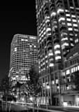 Boston Financial District Night Black and White Vertical Boston Financial District Night black and white