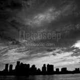 Boston Skyline East Boston Piers Black and White Square Boston Skyline East Boston Piers black and white
