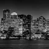 Boston Skyline Exchange Place Building Black and White Square Boston Skyline Exchange Place Building black and white
