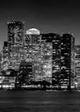 Boston Skyline Exchange Place Building Black and White Vertical Boston Skyline Exchange Place Building black and white