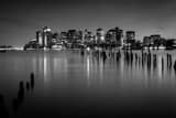 Boston Skyline Financial District From Lopresti Park Black and White Horizontal Boston Skyline Financial District From Lopresti Park black and white