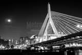 Bunker Hill Bridge Full Moon Black and White Horizontal Bunker Hill Bridge Full Moon black and white