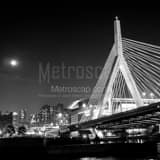 Bunker Hill Bridge Full Moon Black and White Square Bunker Hill Bridge Full Moon black and white