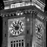 Custom House Tower Clock Face Black and White Square Custom House Tower Clock Face black and white