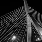 Leonard Zakim Bunker Hill Bridge Black and White Square Leonard Zakim Bunker Hill Bridge black and white