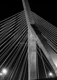 Leonard Zakim Bunker Hill Bridge Black and White Vertical Leonard Zakim Bunker Hill Bridge black and white