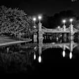 Public Garden Suspension Bridge Black and White Square Public Garden Suspension Bridge black and white