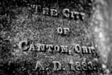 Canton Ohio Bell Inscription Black and White Horizontal Canton Ohio Bell Inscription black and white