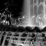 Close Up Pineapple Fountain Black and White Square Close Up Pineapple Fountain black and white