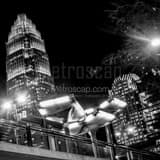 Charlotte Lynx Rail Station Black and White Square Charlotte Lynx Rail Station black and white