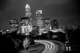 Downtown Charlotte City Skyline Black and White Horizontal Downtown Charlotte City Skyline black and white
