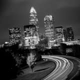Downtown Charlotte City Skyline Black and White Square Downtown Charlotte City Skyline black and white