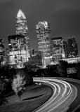 Downtown Charlotte City Skyline Black and White Vertical Downtown Charlotte City Skyline black and white