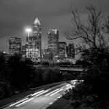 Downtown Charlotte I77 Black and White Square Downtown Charlotte I77 black and white