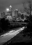 Downtown Charlotte I77 Black and White Vertical Downtown Charlotte I77 black and white