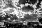The Wrangler In Downtown Cheyenne Black and White Horizontal The Wrangler In Downtown Cheyenne black and white