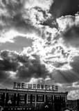 The Wrangler In Downtown Cheyenne Black and White Vertical The Wrangler In Downtown Cheyenne black and white