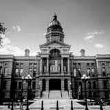Wyoming State Capitol Building Black and White Square Wyoming State Capitol Building black and white