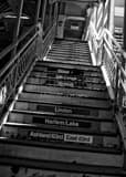 Chicago L Train Stairs Black and White Vertical Chicago L Train Stairs black and white