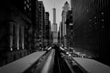 Chicago L Train Trump Tower Black and White Horizontal Chicago L Train Trump Tower black and white