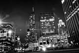 Chicago City Skyline From University Of Chicago Black and White Horizontal Chicago City Skyline From University Of Chicago black and white