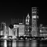 Chicago Skyline Aon Center Black and White Square Chicago Skyline Aon Center black and white