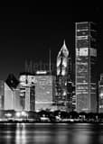 Chicago Skyline Aon Center Black and White Vertical Chicago Skyline Aon Center black and white