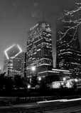 Chicago Skyline Columbus Drive Randolph Street Black and White Vertical Chicago Skyline Columbus Drive Randolph Street black and white