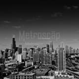 Chicago Skyline From Mccormick Place Black and White Square Chicago Skyline From Mccormick Place black and white