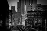 Chicago Street Station Brown Line Black and White Horizontal Chicago Street Station Brown Line black and white