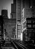 Chicago Street Station Brown Line Black and White Vertical Chicago Street Station Brown Line black and white