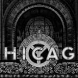 Chicago Theater Sign Black and White Square Chicago Theater Sign black and white