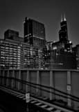 Clinton Street L Station Black and White Vertical Clinton Street L Station black and white