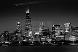 Downtown Chicago Skyline From Adler Planetarium Black and White Horizontal Downtown Chicago Skyline From Adler Planetarium black and white