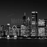 Downtown Chicago Skyline From Adler Planetarium Black and White Square Downtown Chicago Skyline From Adler Planetarium black and white