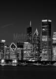 Downtown Chicago Skyline From Adler Planetarium Black and White Vertical Downtown Chicago Skyline From Adler Planetarium black and white