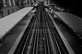 Empty L Train Tracks Black and White Horizontal Empty L Train Tracks black and white