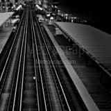 Empty L Train Tracks Black and White Square Empty L Train Tracks black and white