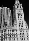 Facade Of Wrigley Building Black and White Vertical Facade Of Wrigley Building black and white