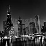 John Hancock Building North Ave Beach Black and White Square John Hancock Building North Ave Beach black and white