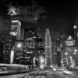 Magnificent Mile Black and White Square Magnificent Mile black and white
