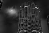 Marina City Towers Black and White Horizontal Marina City Towers black and white