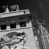 Michigan Avenue Bridge Fort Dearborn Black and White Square Michigan Avenue Bridge Fort Dearborn black and white