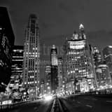 Michigan Avenue Over Chicago River Black and White Square Michigan Avenue Over Chicago River black and white