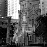 Old Chicago Water Tower Black and White Square Old Chicago Water Tower black and white