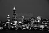 Sears Willis Tower Purposefully Blurry Black and White Horizontal Sears Willis Tower Purposefully Blurry black and white