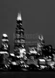 Sears Willis Tower Purposefully Blurry Black and White Vertical Sears Willis Tower Purposefully Blurry black and white