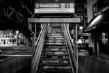 Steps Of State And Lake L Station Black and White Horizontal Steps Of State And Lake L Station black and white