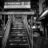 Steps Of State And Lake L Station Black and White Square Steps Of State And Lake L Station black and white